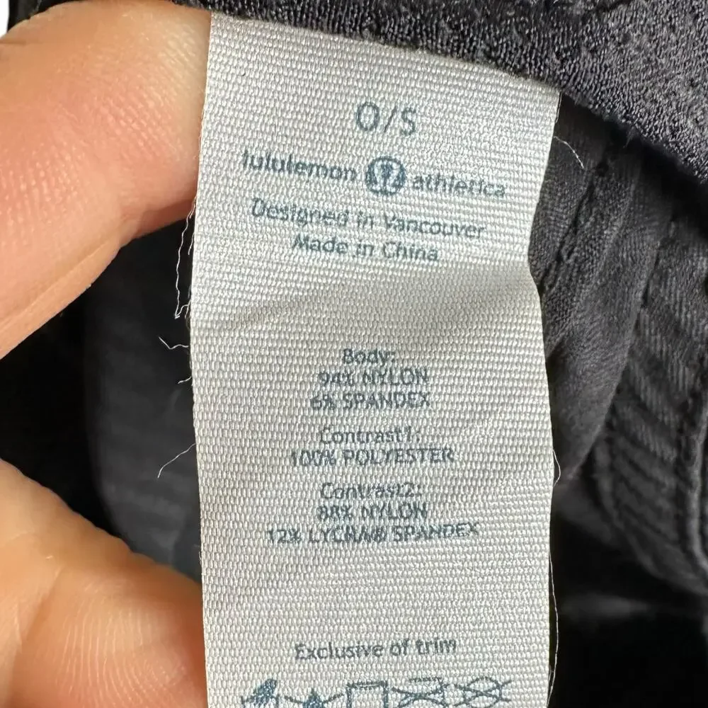 LULULEMON Seawheeze Finishers Runners Hat Cap Black Striped Adjustable‎ Running
